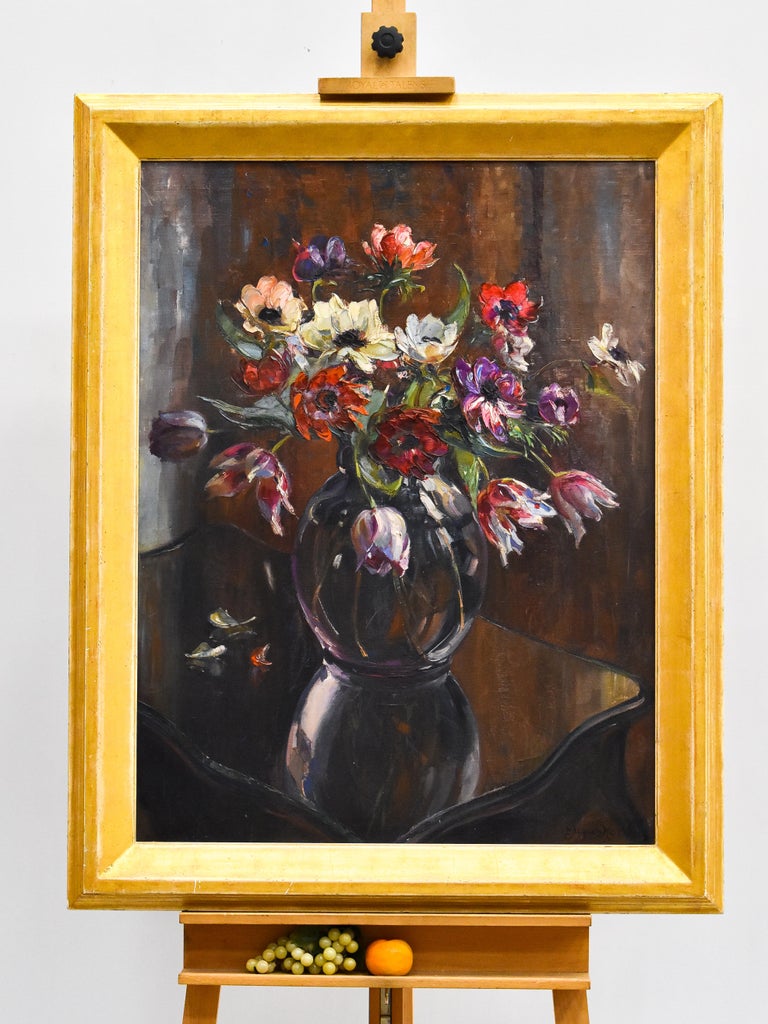 Flower Still-life - Jacques Hervens _ Belgium - Impressionist - Bright - Colours For Sale 2