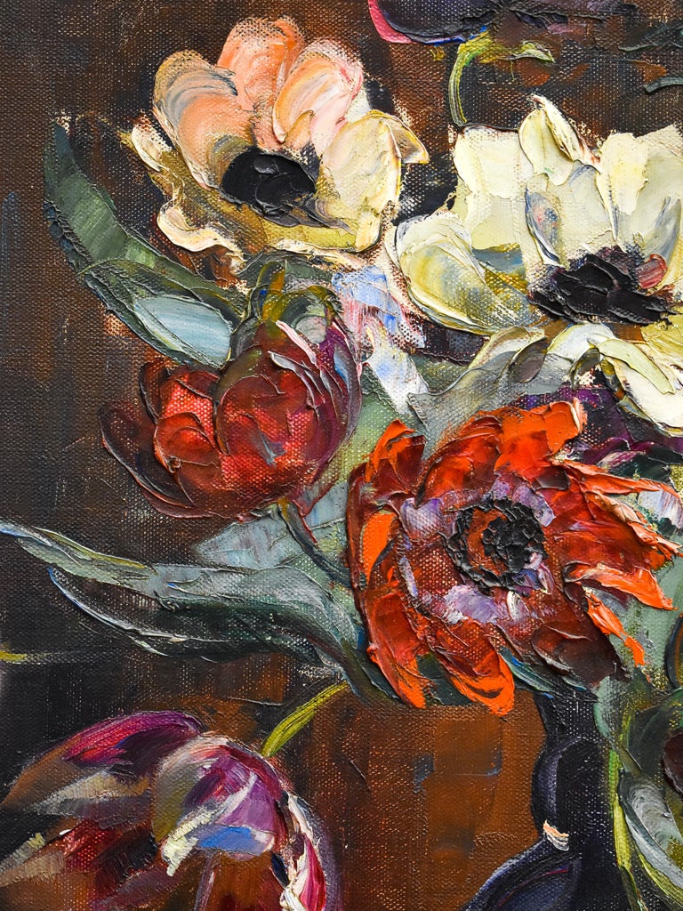 Flower Still-life - Jacques Hervens _ Belgium - Impressionist - Bright - Colours For Sale 3