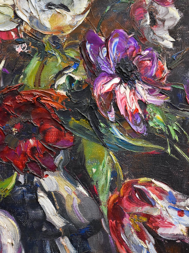 Flower Still-life - Jacques Hervens _ Belgium - Impressionist - Bright - Colours For Sale 4