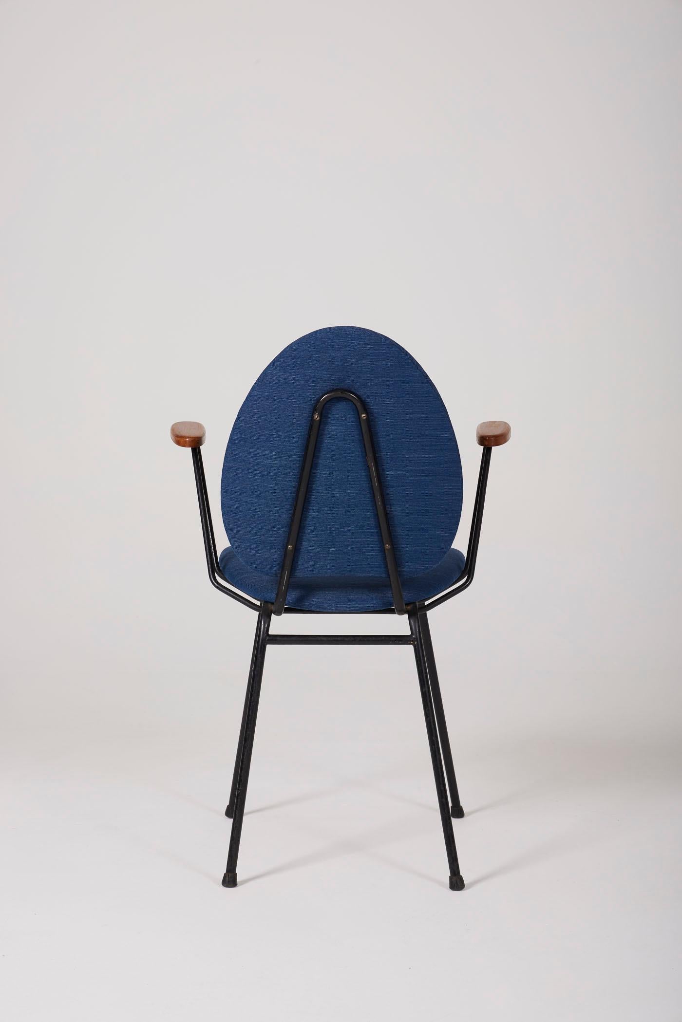 Metal Jacques Hitier Armchair, 1950s For Sale
