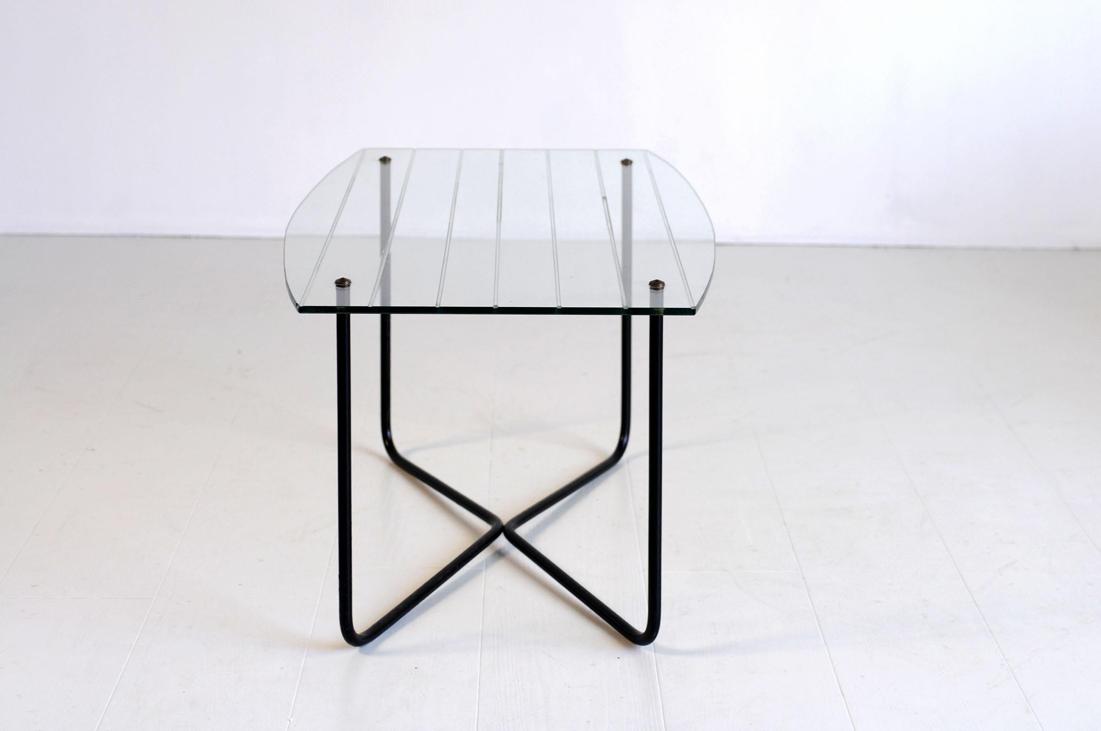 Metal Jacques Hitier, coffee table n°36, France 1955 For Sale