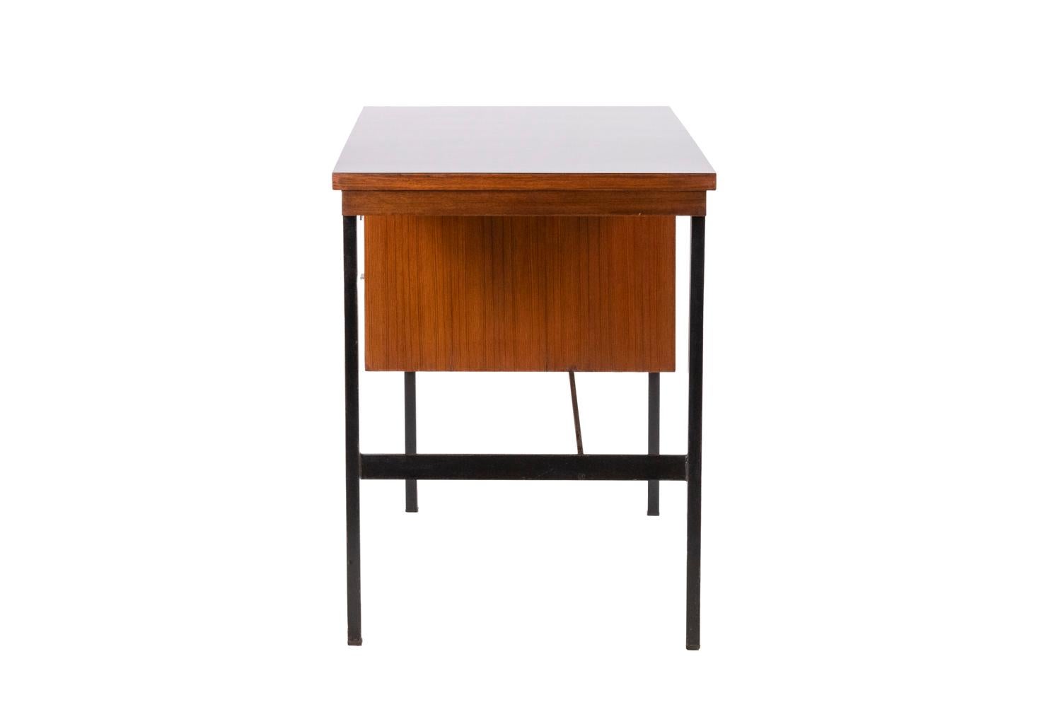 French Jacques Hitier for Multiplex, Desk “Multitaple” in Mahogany, 1950s For Sale