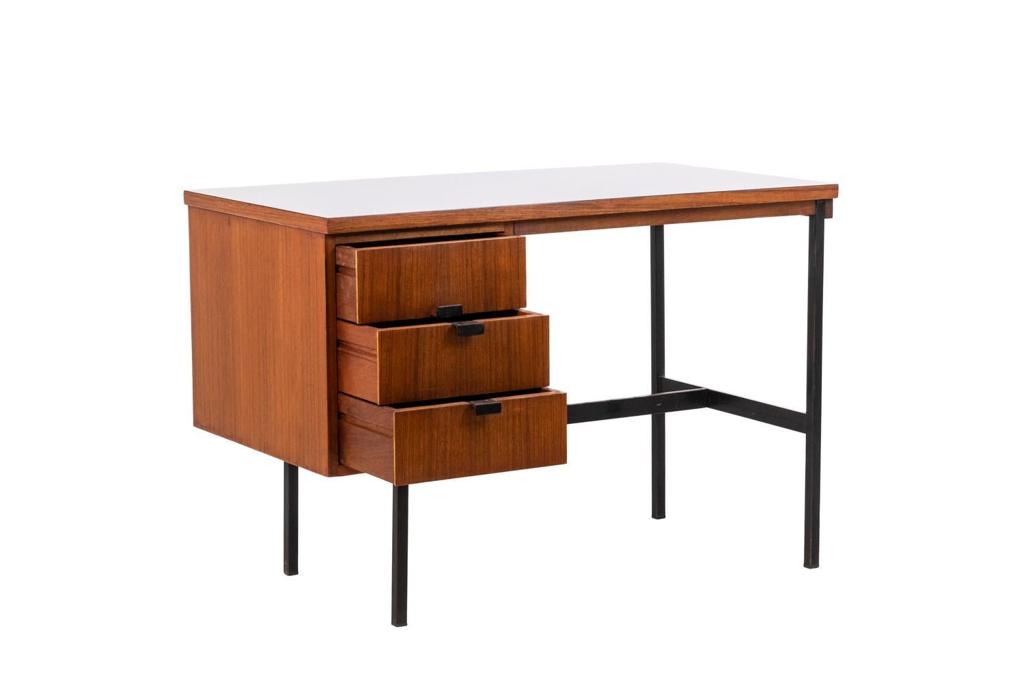 Jacques Hitier for Multiplex, Desk “Multitaple” in Mahogany, 1950s In Good Condition For Sale In Saint-Ouen, FR