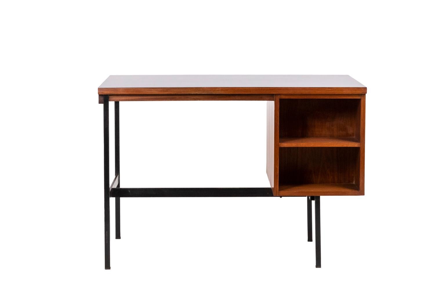 Mid-20th Century Jacques Hitier for Multiplex, Desk “Multitaple” in Mahogany, 1950s For Sale