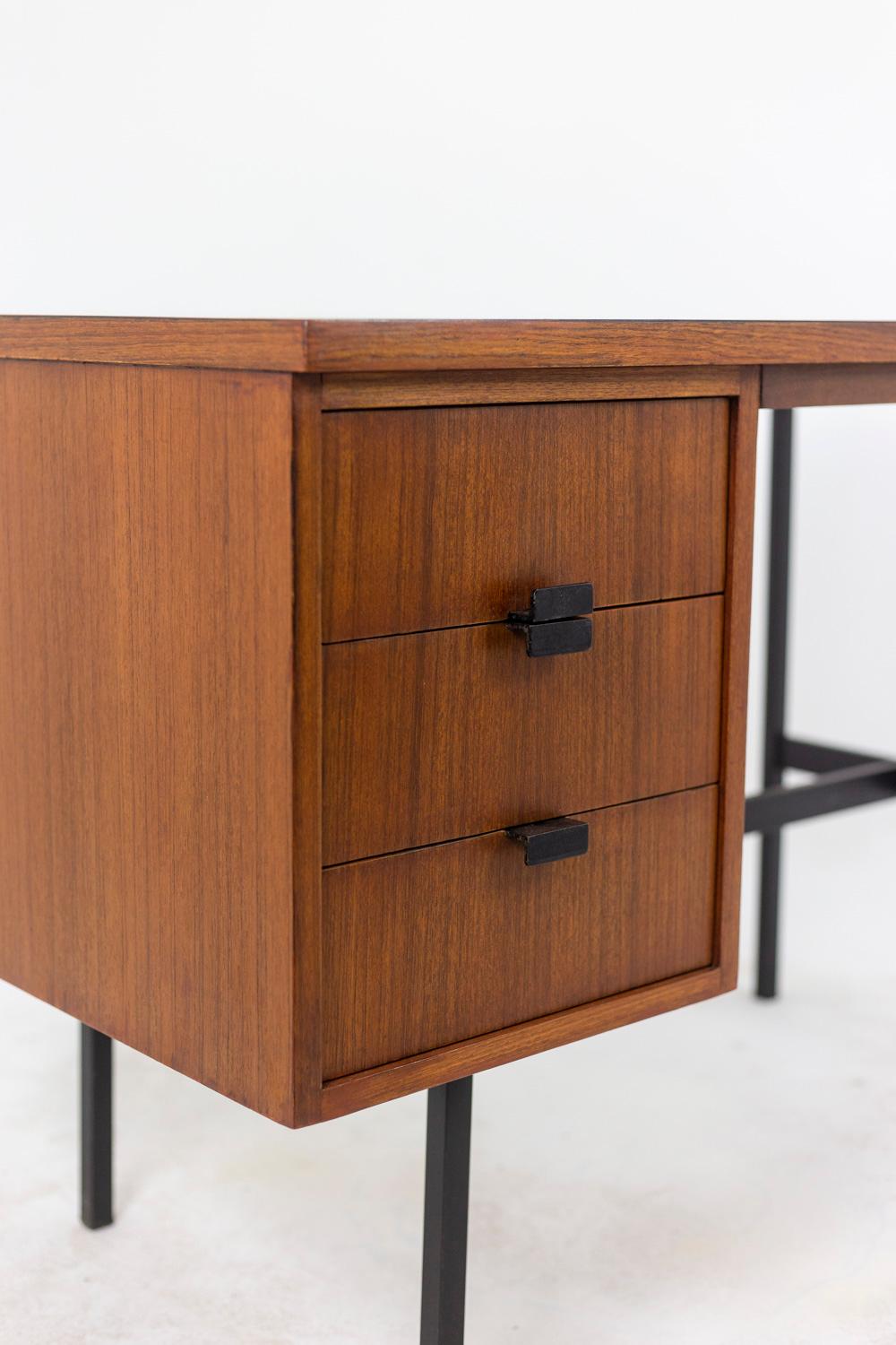 Jacques Hitier for Multiplex, Desk “Multitaple” in Mahogany, 1950s For Sale 1