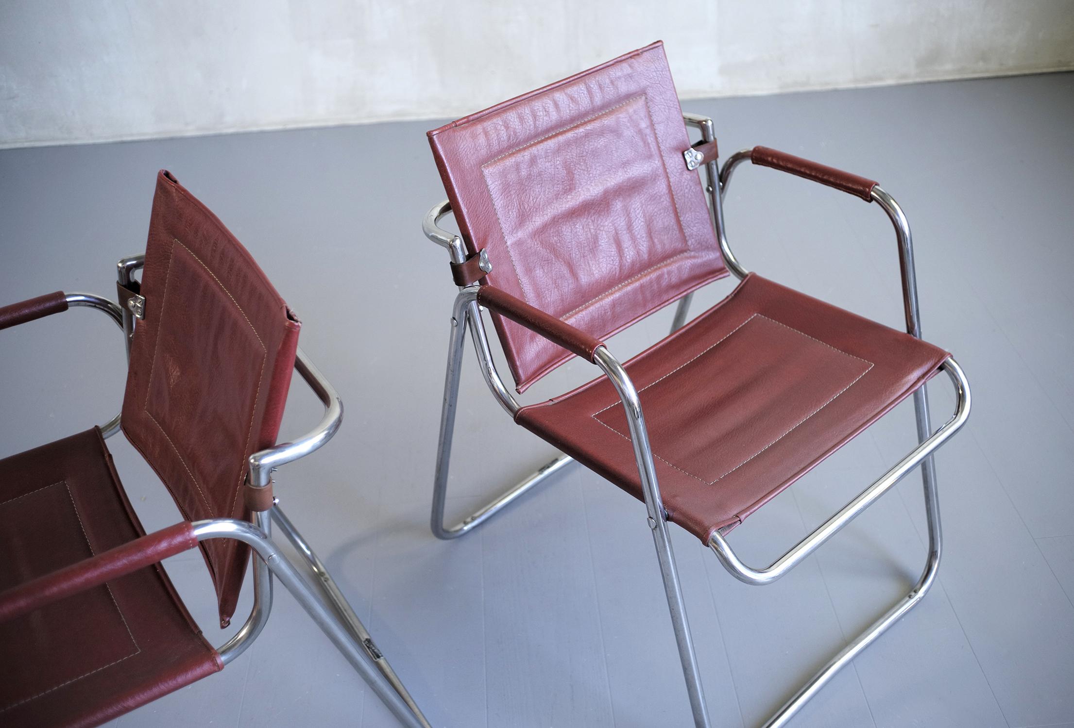 French Jacques Hitier, Pair of Tubauto Armchairs, France, 1950 For Sale