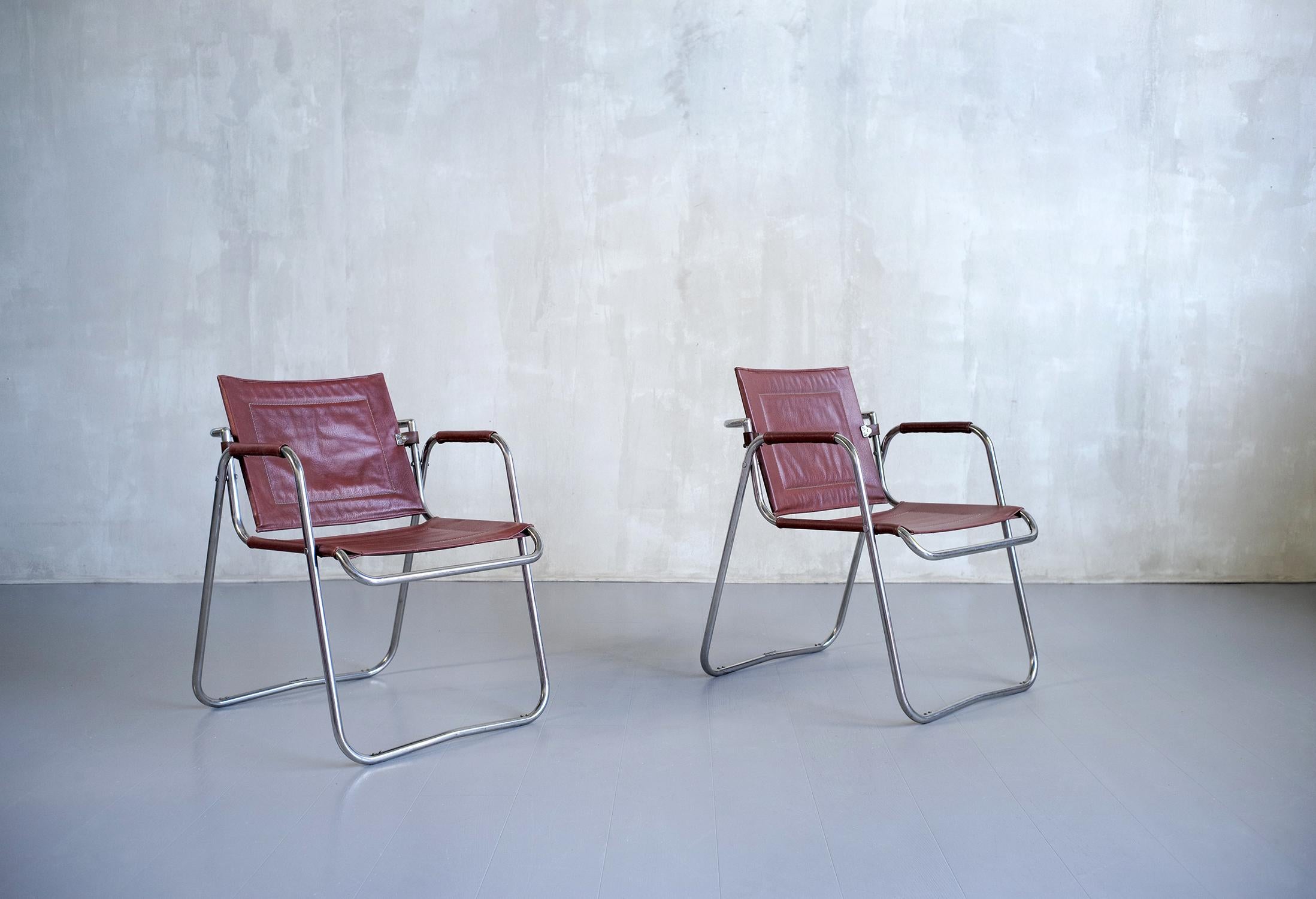 Jacques Hitier, Paire de fauteuils Tubauto, France, 1950 Bon état - En vente à Catonvielle, FR