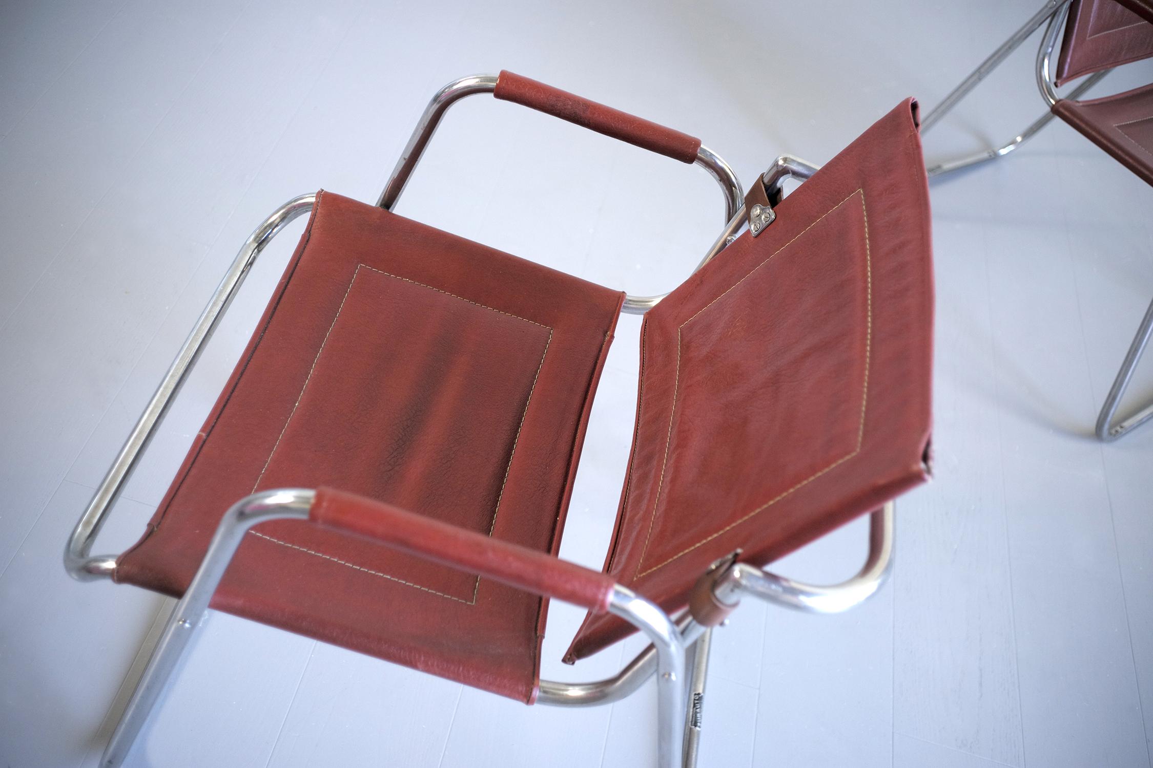 Mid-20th Century Jacques Hitier, Pair of Tubauto Armchairs, France, 1950 For Sale