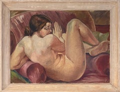 Jacques Hubert BONNEFOY "Woman on a Red Armchair" Oil on canvas, 1942