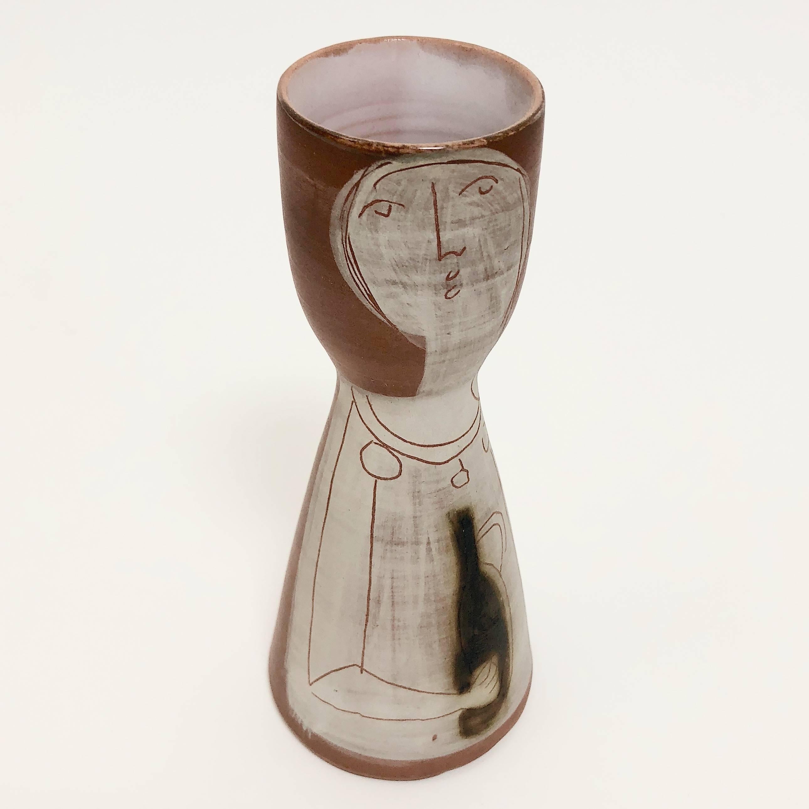 French Jacques Innocenti, Mid-Century Modern Pottery Vase