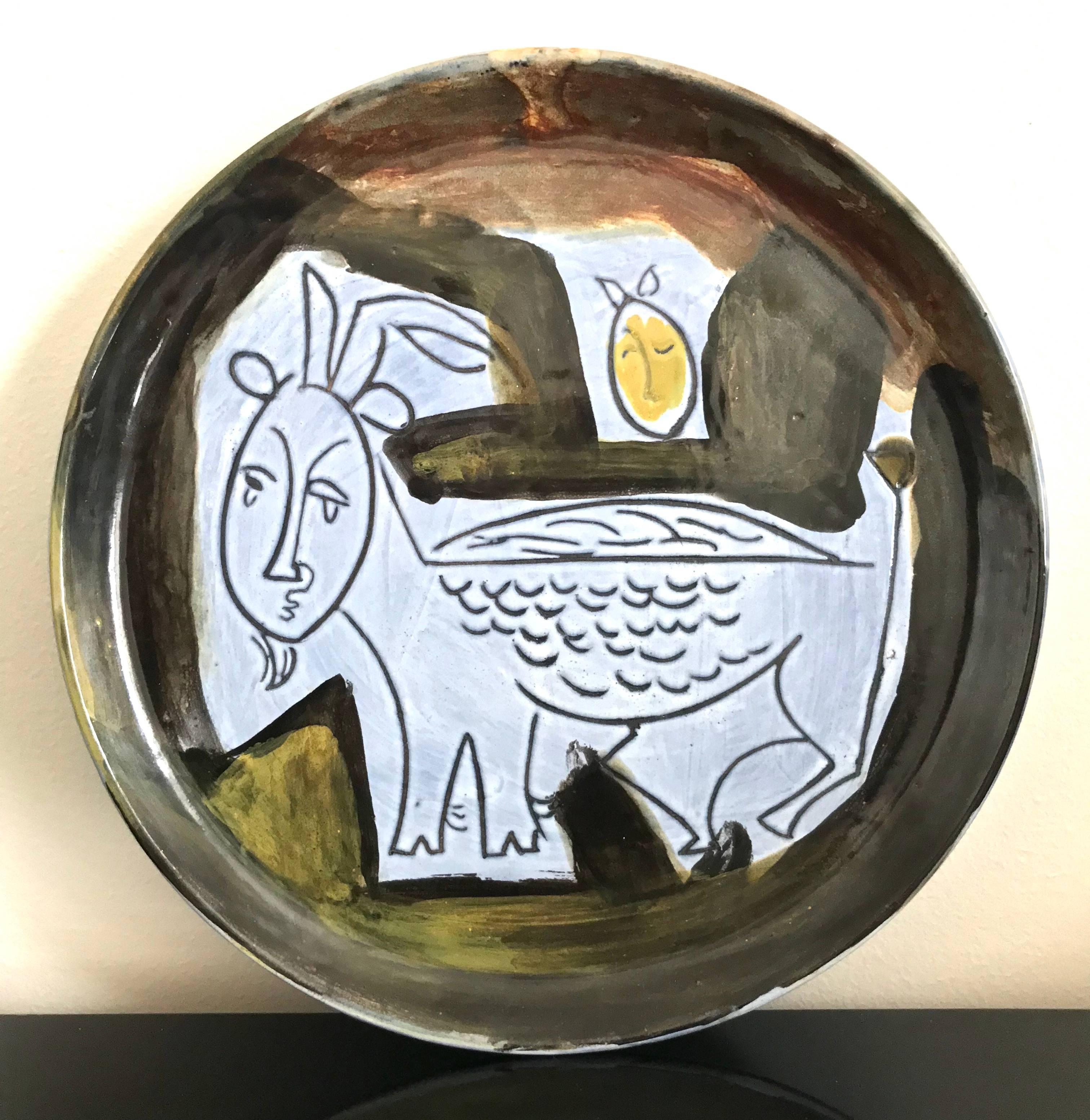 Jacques Innocenti Decorative Ceramic Dish, 1950s 5
