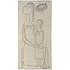 Jacques Innocenti, Decorative Ceramic Tile on Base