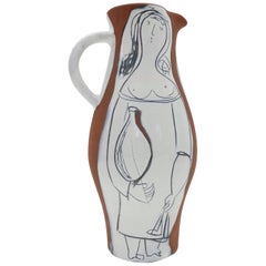 Vintage Jacques Innocenti, Large Ceramic Vase Pitcher