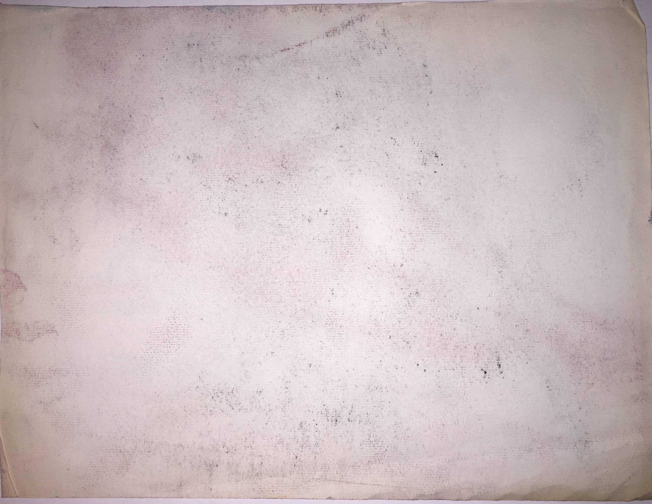 Nu féminin, dessin au pastel d'après Renoir École polonaise de Paris Artiste WPA Bezalel - Violet Nude Painting par Jacques (Jakub) Zucker