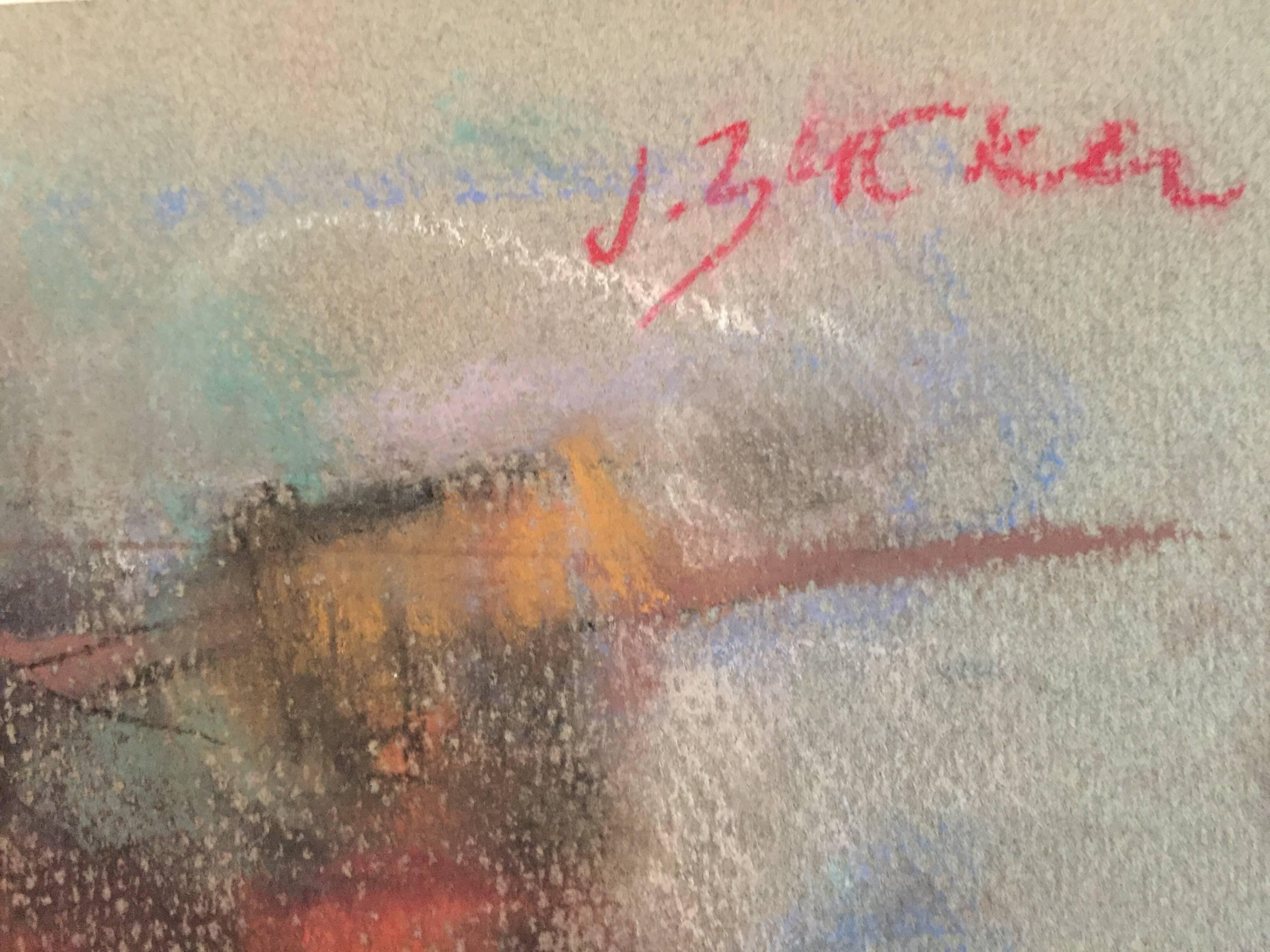Pastellzeichnung Polnisch Ecole D'Paris WPA Weibliche Equestrienne (Grau), Figurative Painting, von Jacques (Jakub) Zucker