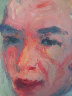 Rare Self Portrait Oil Painting Polish, Ecole D'Paris, WPA, Bezalel School