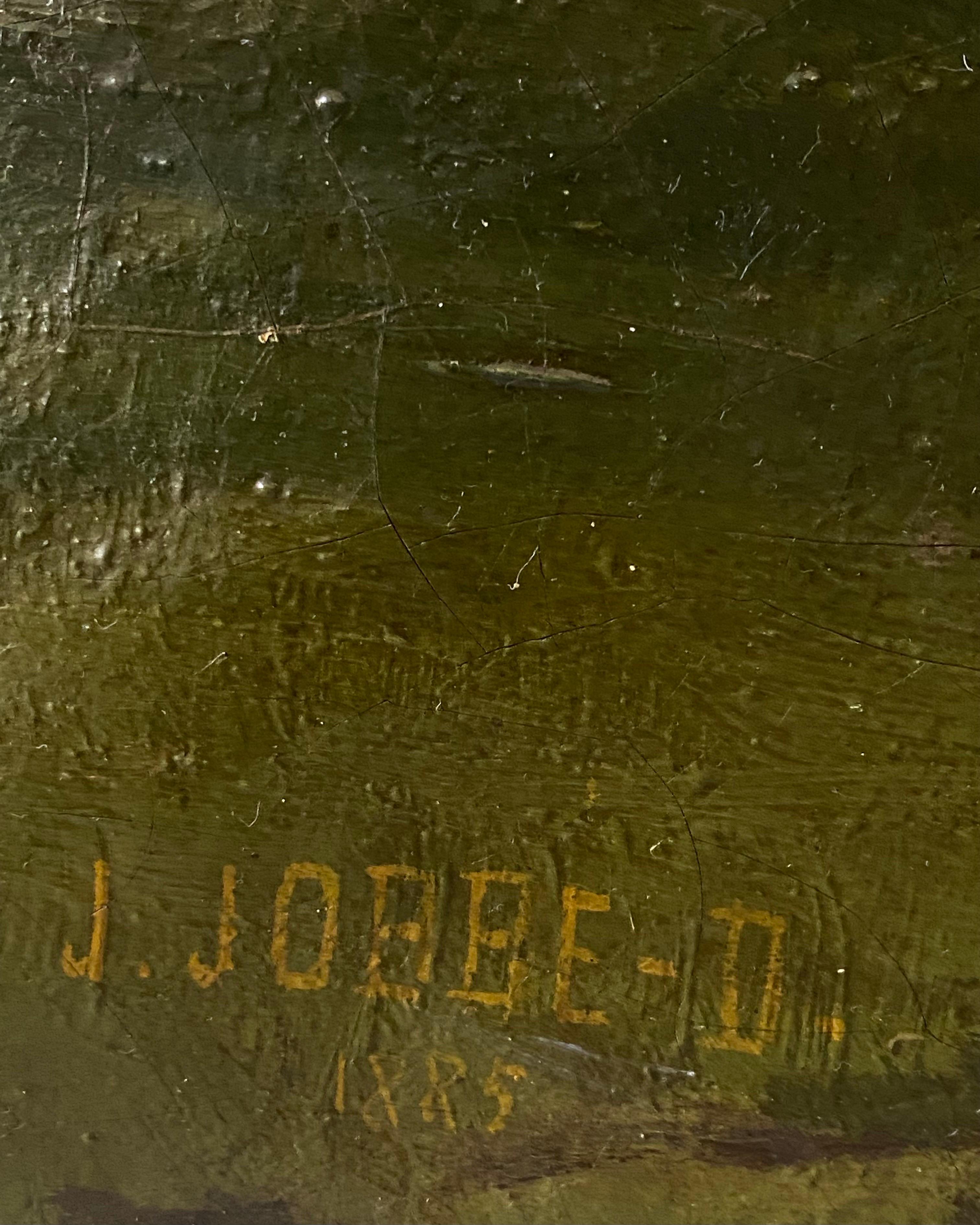 Grand paysage de Barbizon français du 19ème siècle 