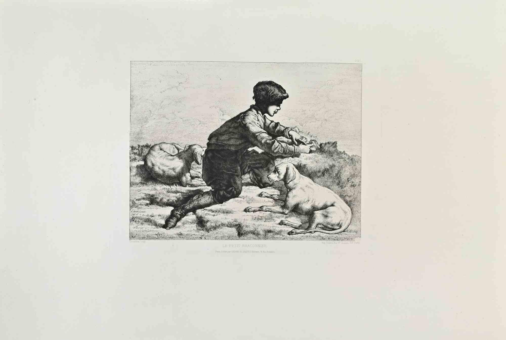 Le Petit Branconnier is an artwork realized by Jacques-Joseph Lecurieux in the 1870s.

Etching.

Good conditions.


Realized for the "Société des Aquafortistes. Born on the initiative of the publisher Alfred Cadart, the Société des Aquafortistes had