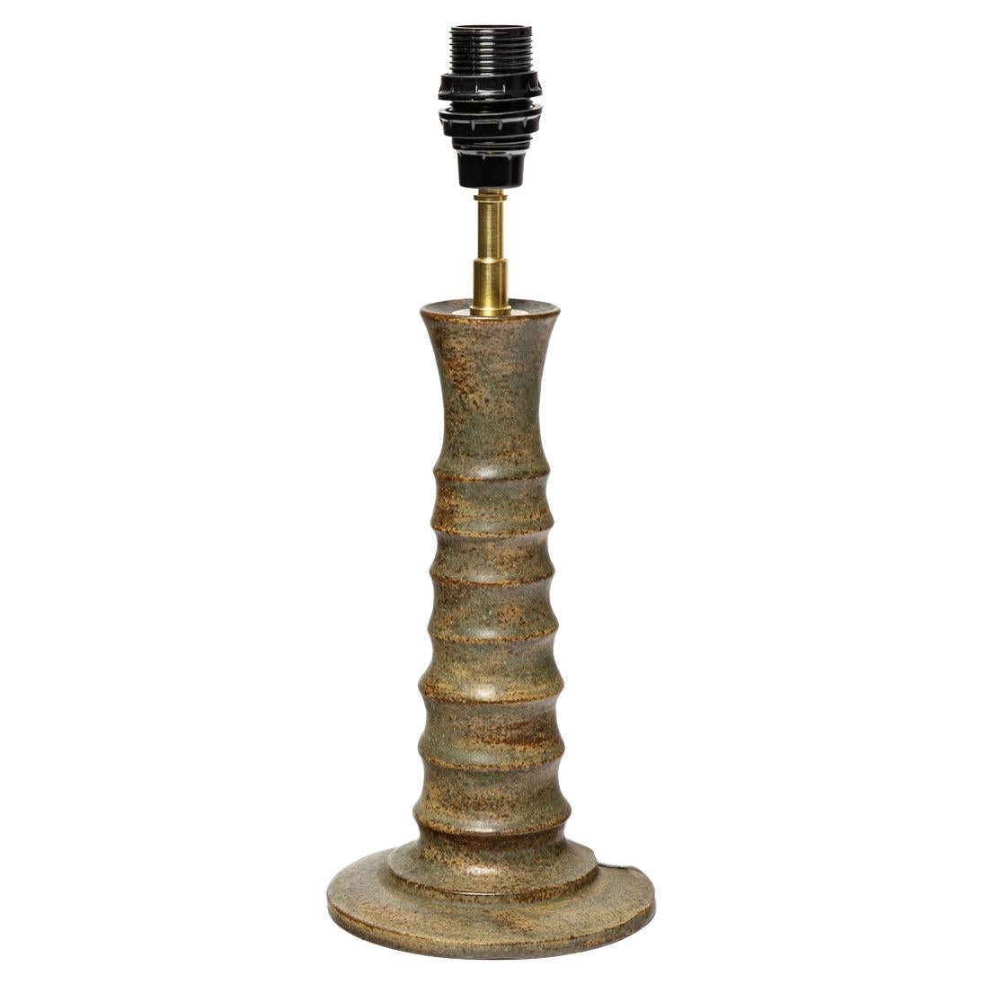 Jacques Lacheny 20th century design stoneware grey ceramic table lamp 1970