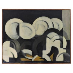 Jacques Lagrange Mid-Century Modern Abstract Oil Painting