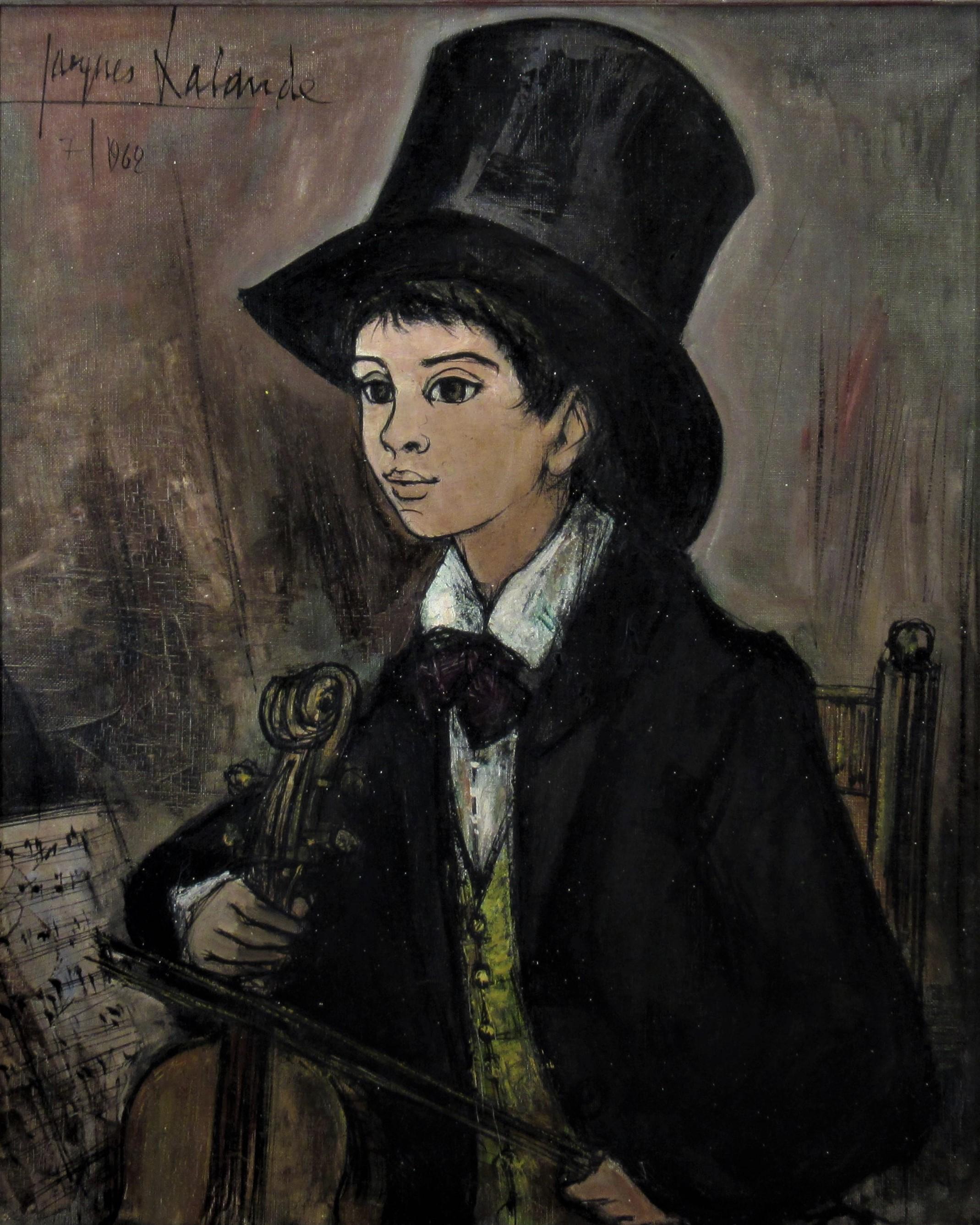 Le Jeune Violoniste (Le Jeune Violoniste) - Painting de Jacques LaLande 