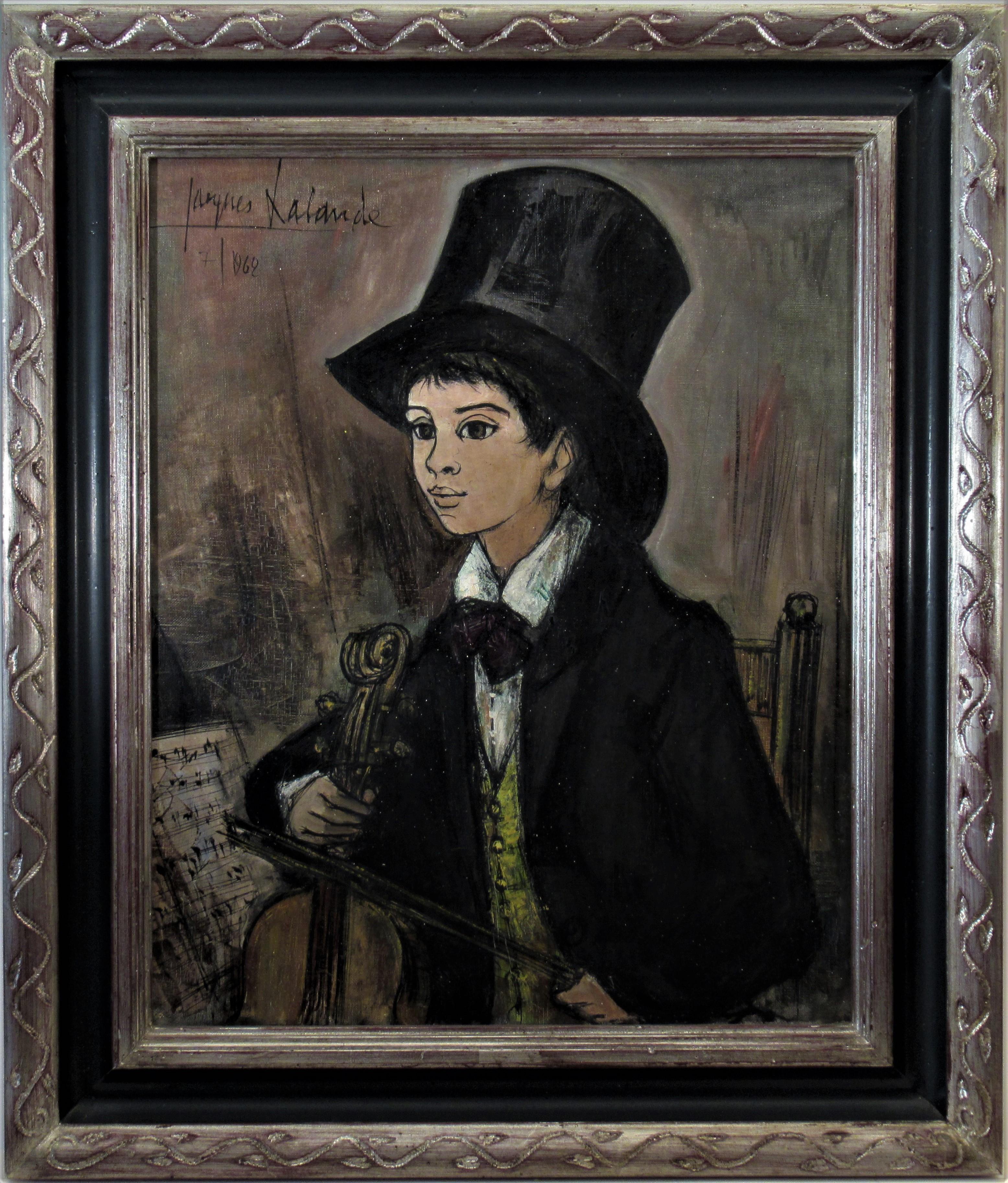 Figurative Painting de Jacques LaLande  - Le Jeune Violoniste (El joven violinista)