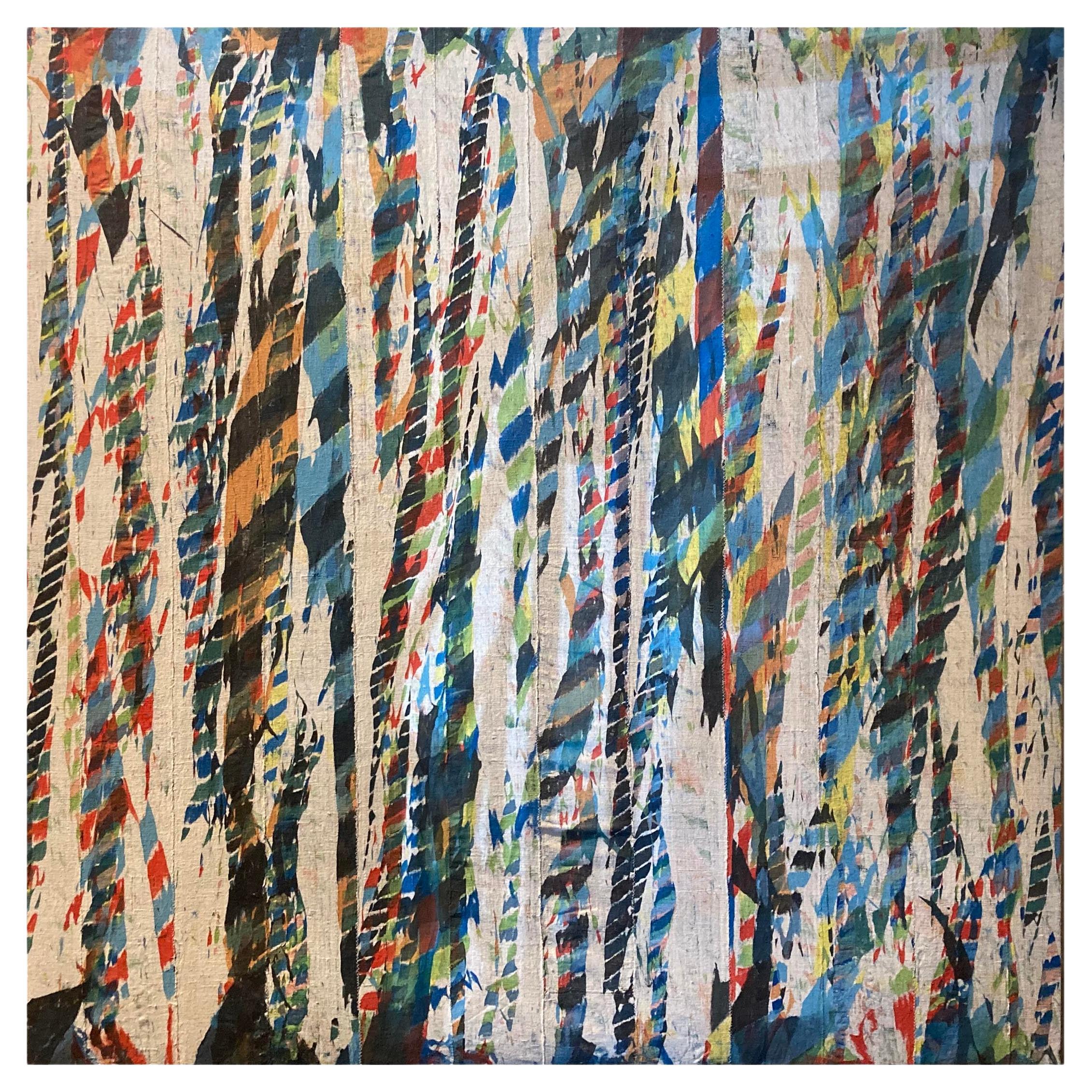 Zeitgenössische Jacques Lamy-Kunst „“Painierte Textilien im Angebot