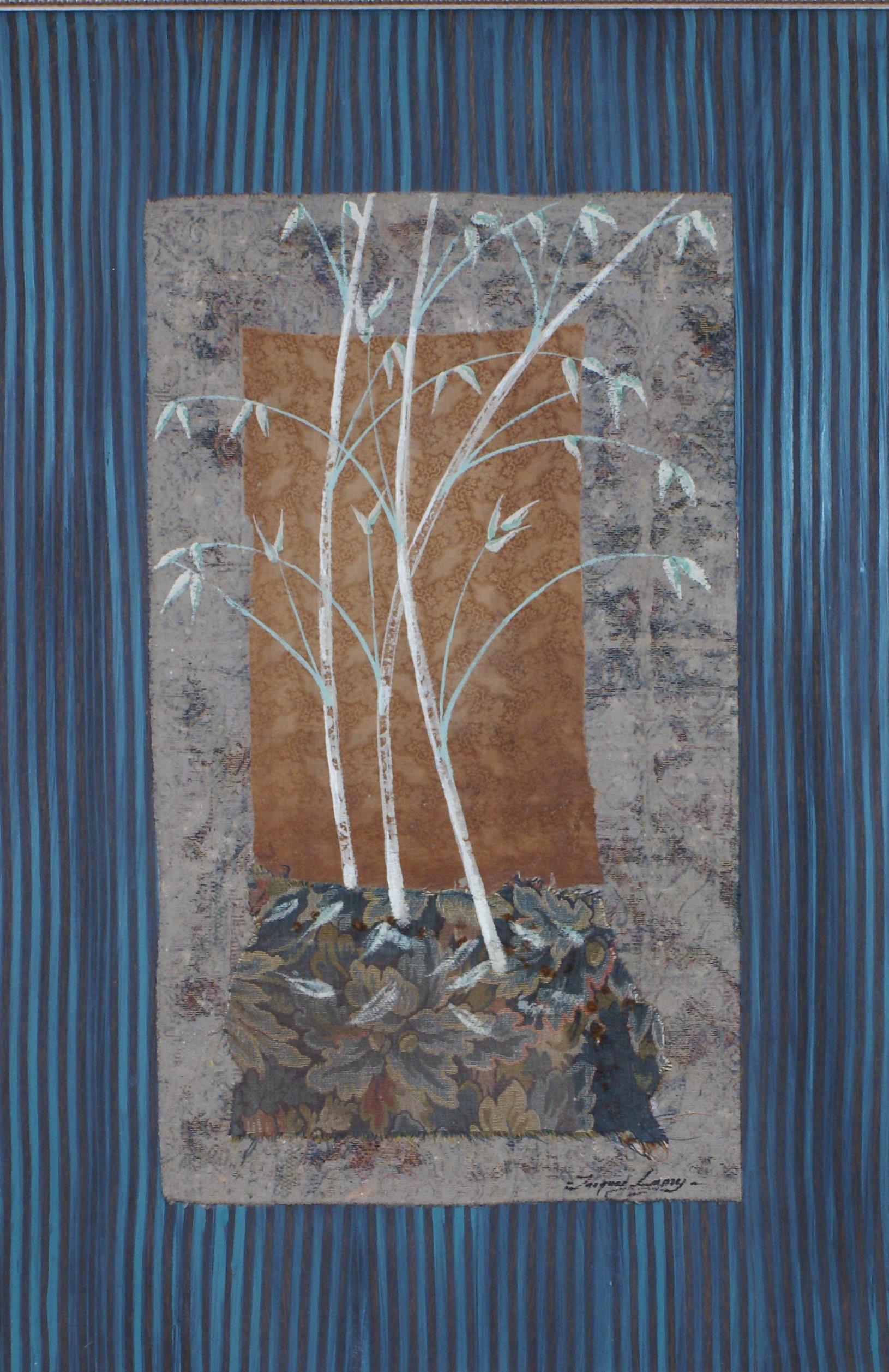 {Mixed Media Arborial Collage with Variegated Leaves } - Painting by Jacques Lamy