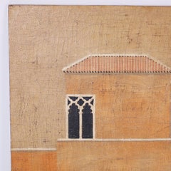 Architectural Oil Painting on Burlap