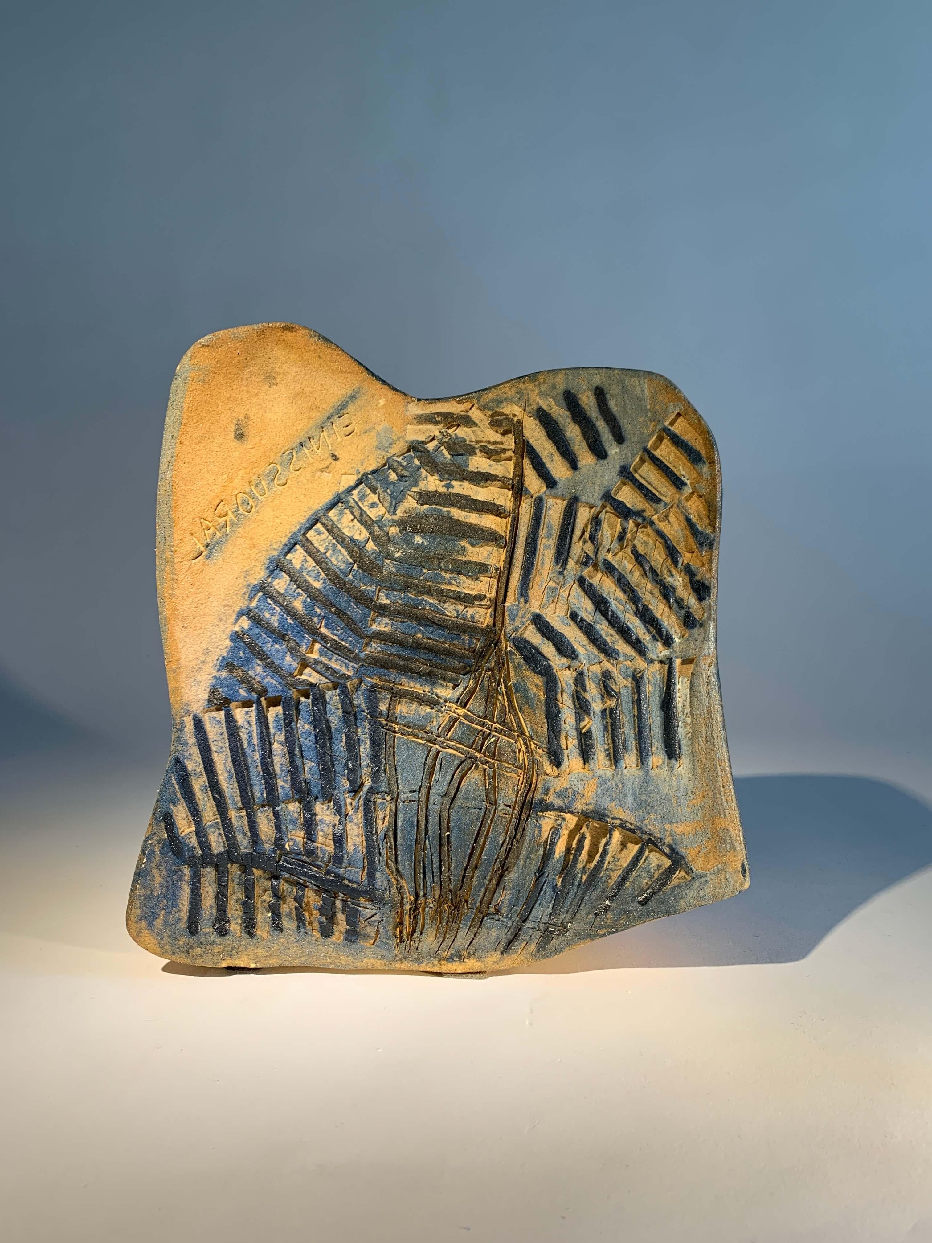 Intagliato a mano Jacques Laroussinie, Scultura in gres cotto a Wood, la BORNE, Francia. in vendita