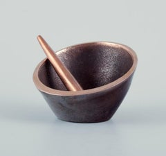 Jacques Lauterbach. Mortar and pestle in solid bronze. Modernist design.