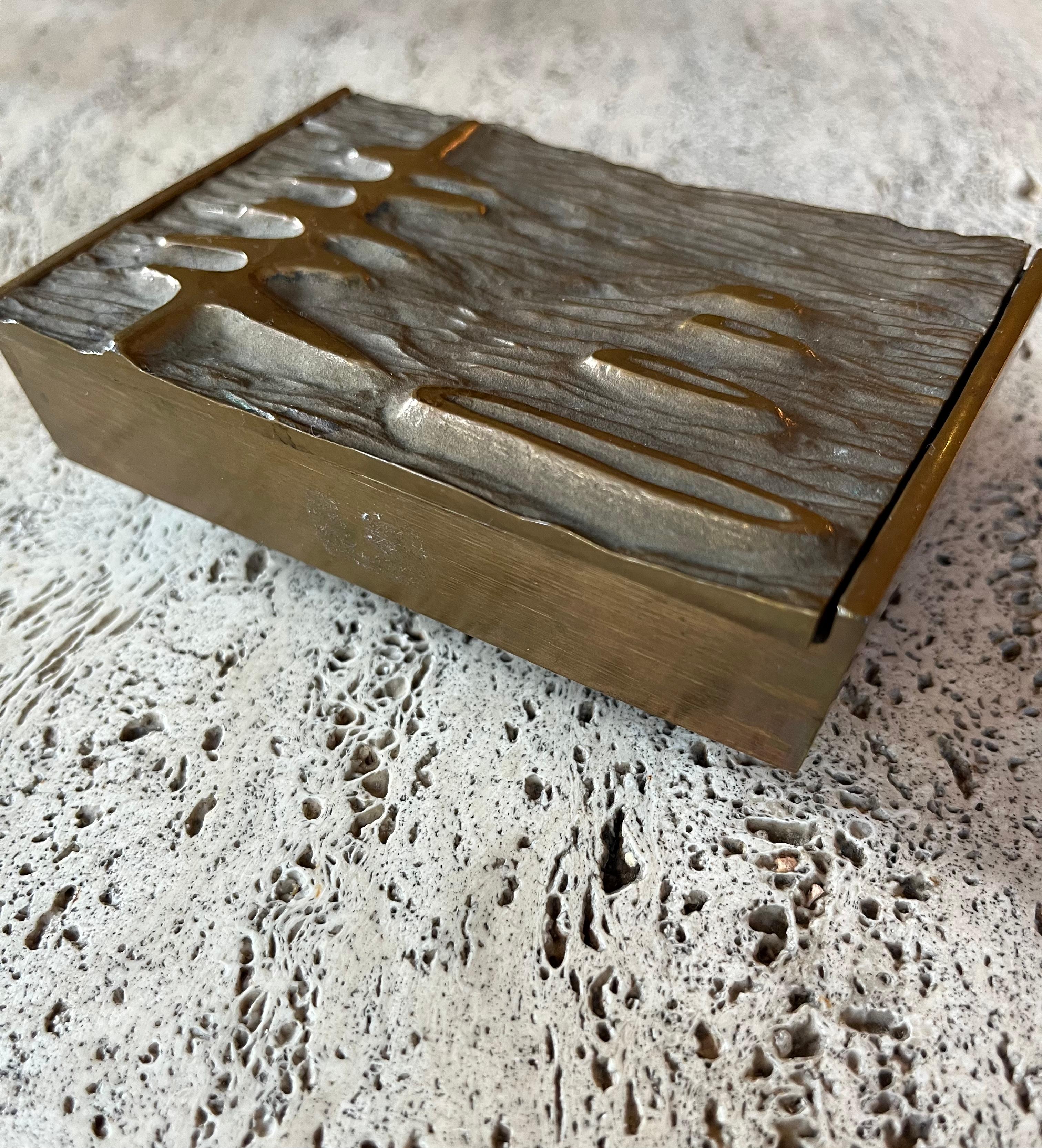 Small bronze brutalist box by Jacques Lautertach. French c.1970’s