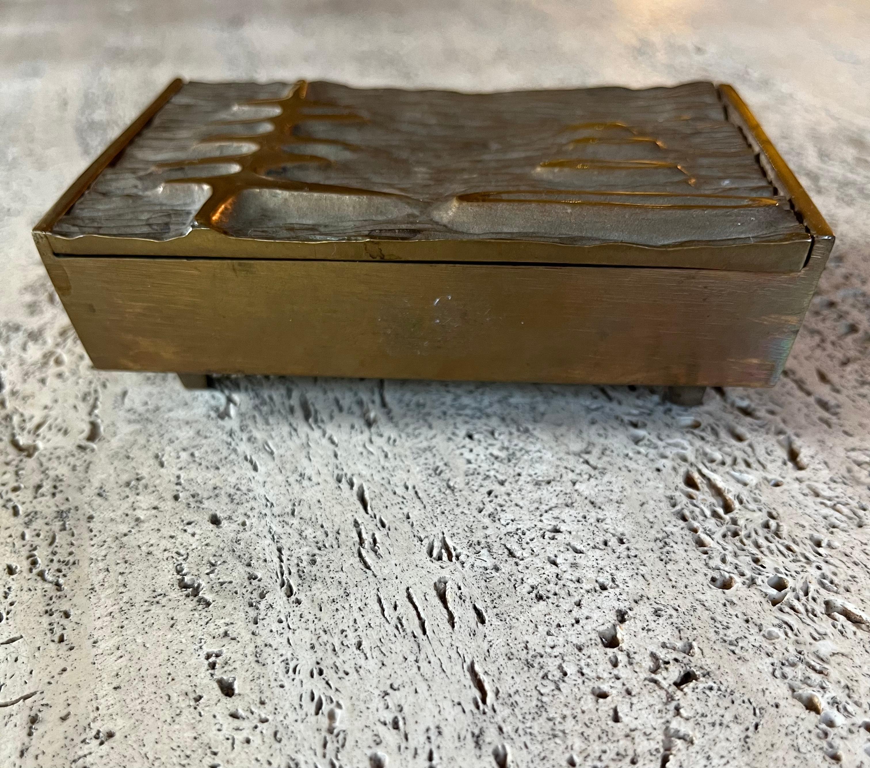 20th Century Jacques Lautertach small bronze box.  French c.1970’s For Sale