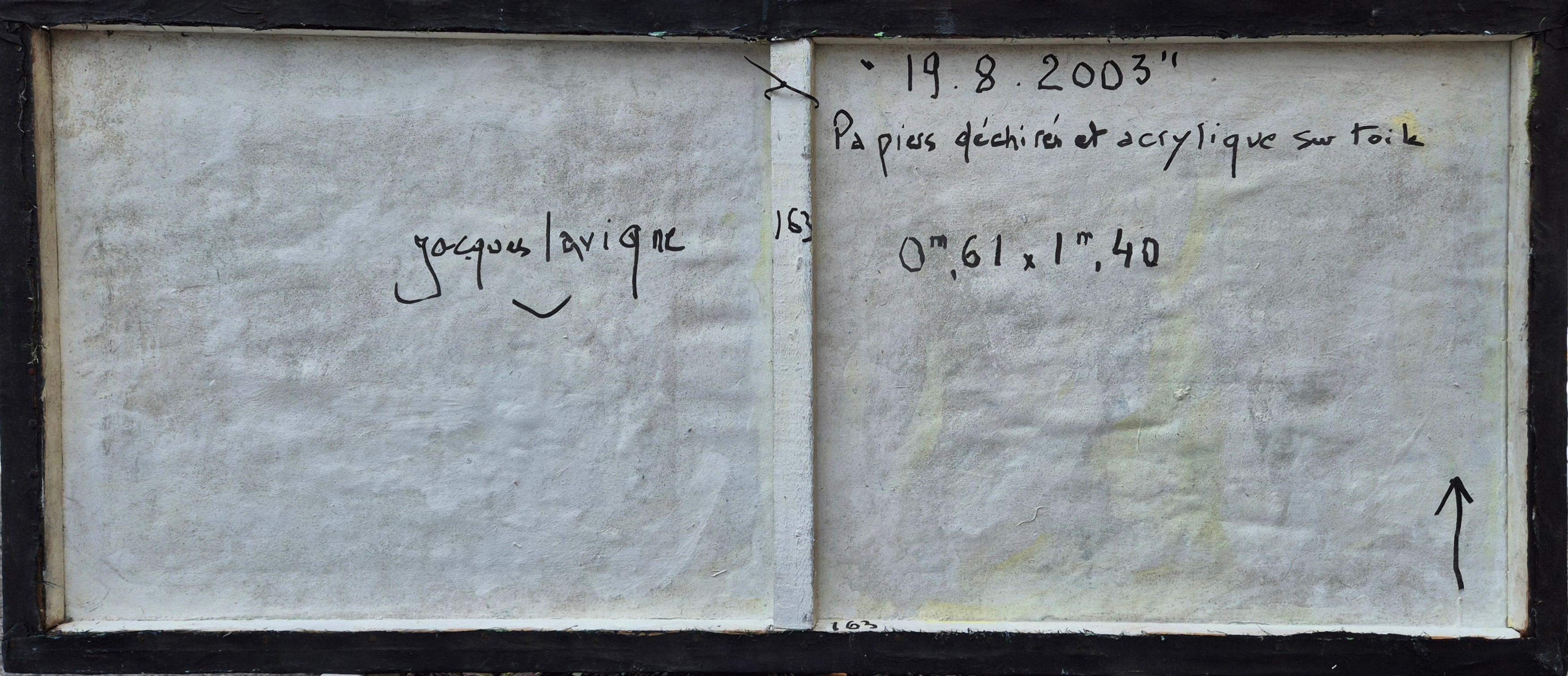 Jacques Lavigne, Sans titre, papier déchiré et acrylique sur toile, 2003 im Angebot 4