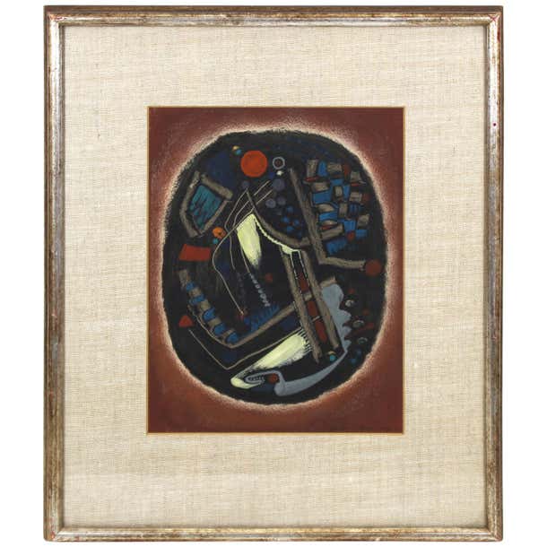 Jacques Le Roux French Abstract Modernist Mixed-Media Painting For Sale ...