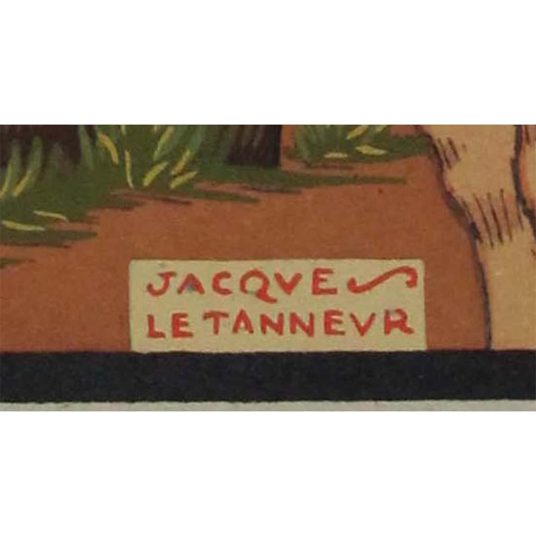 Schablone von Jacques Le Tanneur Basque Conduisant un Attelage de boeufs, ca. 1930 im Angebot 2