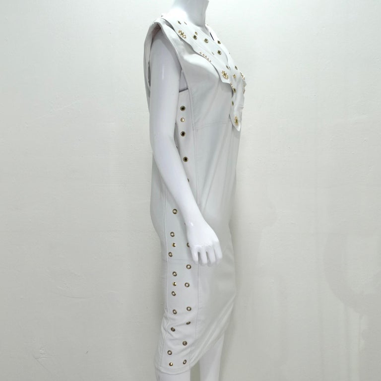 knee length dresses for ladies Studded Women Mini Leather Dress