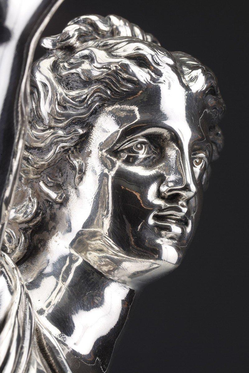 Jacques Léonard Maillet - Statua allegorica in argento massiccio - XIX secolo in vendita 3