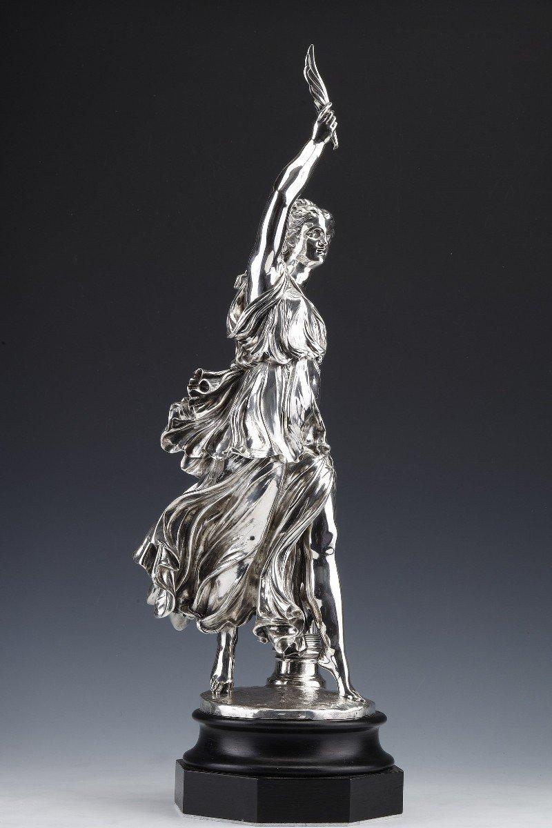  Jacques Léonard Maillet - Allegorical Statue In Solid Silver - 19th Century In Excellent Condition For Sale In SAINT-OUEN-SUR-SEINE, FR