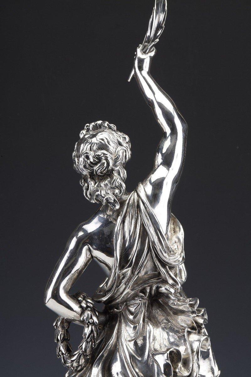 Sterling Silver  Jacques Léonard Maillet - Allegorical Statue In Solid Silver - 19th Century For Sale