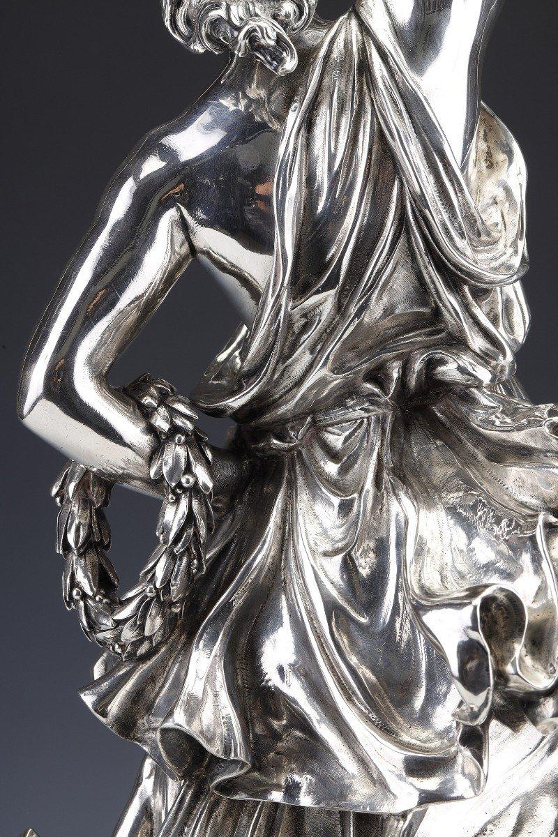  Jacques Léonard Maillet - Allegorical Statue In Solid Silver - 19th Century For Sale 1