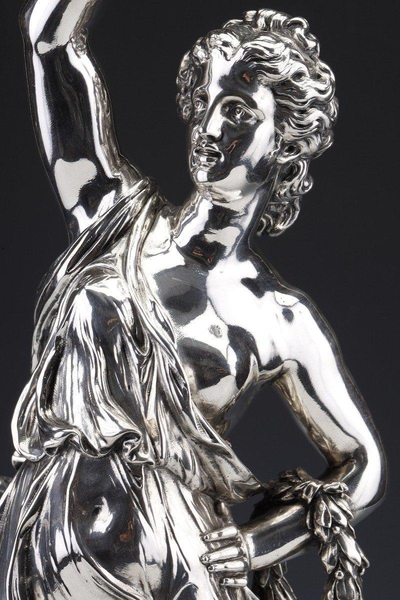  Jacques Léonard Maillet - Allegorical Statue In Solid Silver - 19th Century For Sale 2