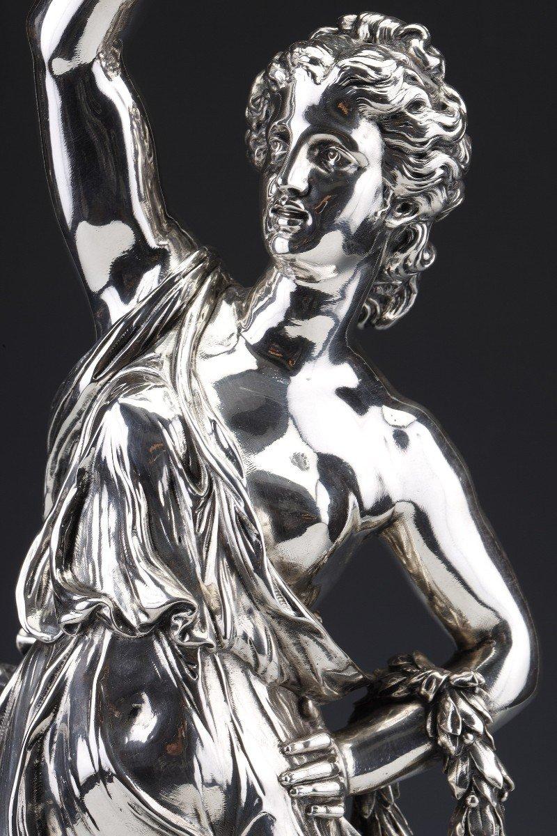 Jacques Léonard Maillet - Statua allegorica in argento massiccio - XIX secolo in vendita 2