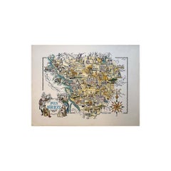 Jacques Liozu's 1951 illustrated map of the region of Pays d'Ouest