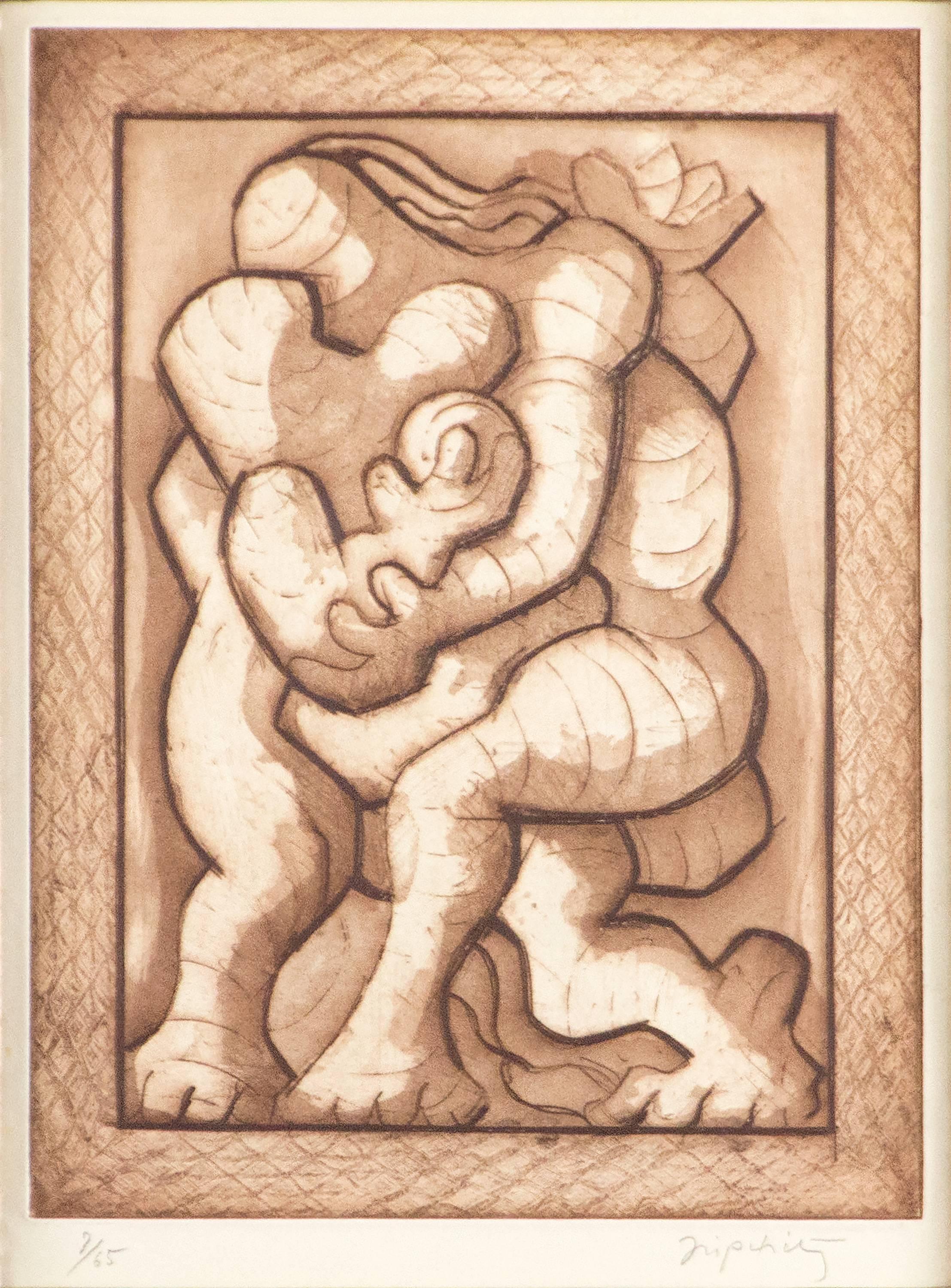 Jacques Lipchitz Figurative Print - Couple ed Enfant