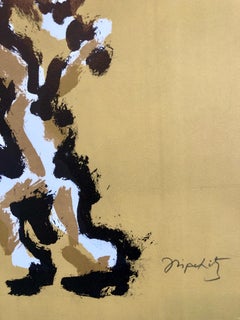 Large Color French Cubist Lithograph Tree of Life Signed Ltd Ed. Sculpture Study