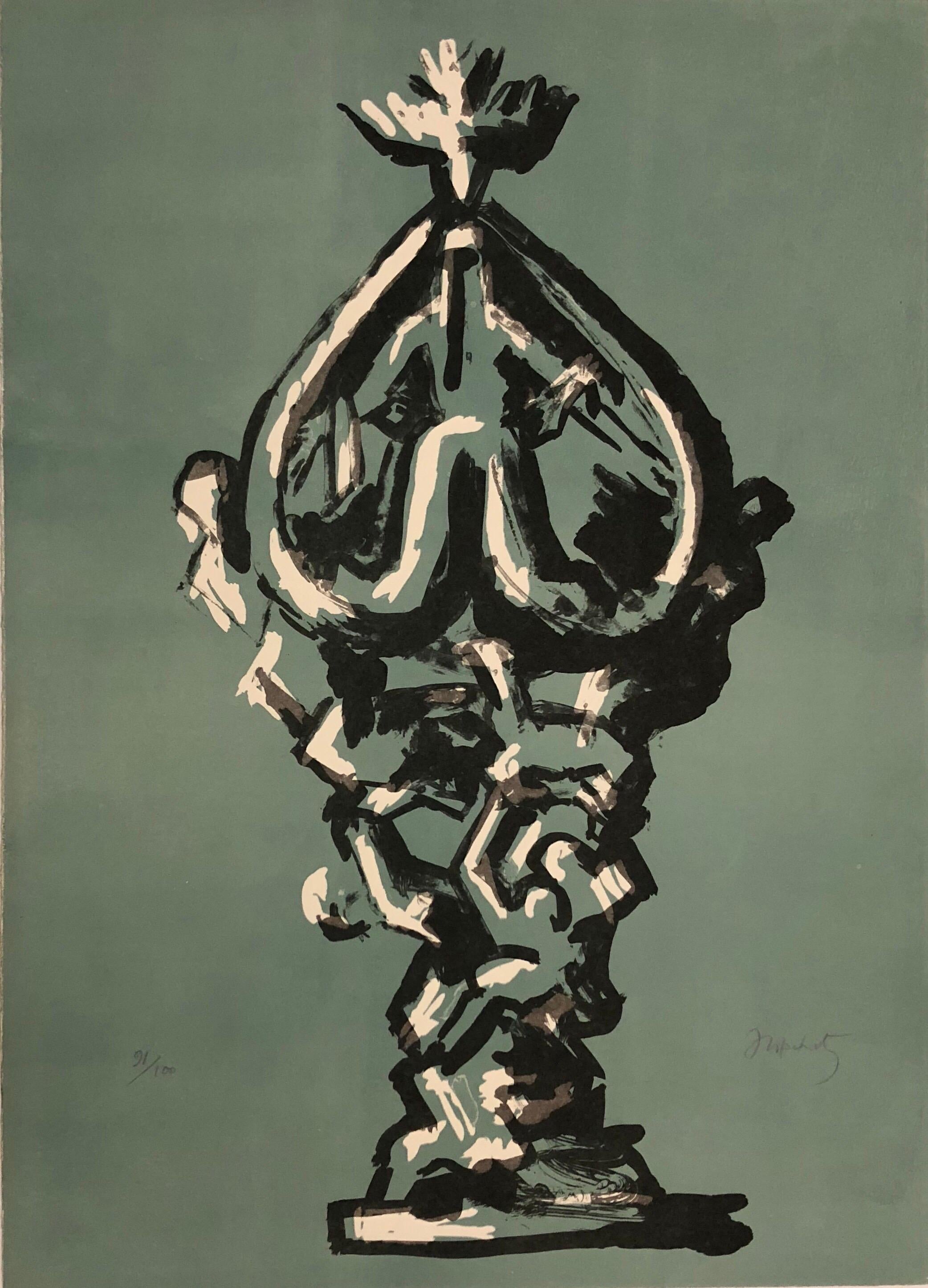 lithograph printed on deckle edged Arches paper. Signed and numbered in pencil.
Peace on Earth
Jacques Lipchitz (1891-1973) was a Cubist sculptor, Painter and Lithographer. From late 1914. Lipchitz retained highly figurative and legible components
