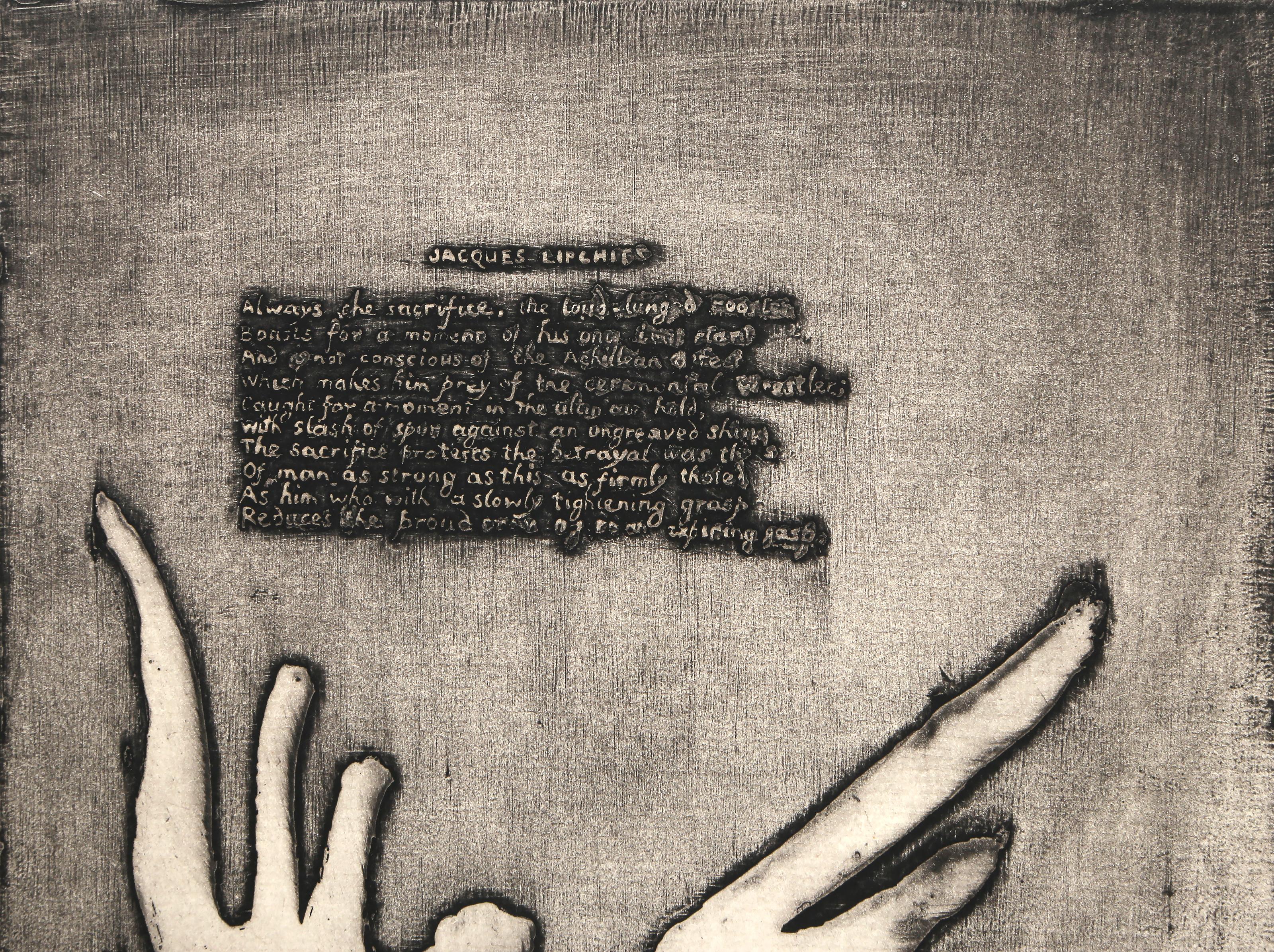 Ruthven Todd Poem III, acquaforte surrealista con acquatinta di Jacques Lipchitz 1