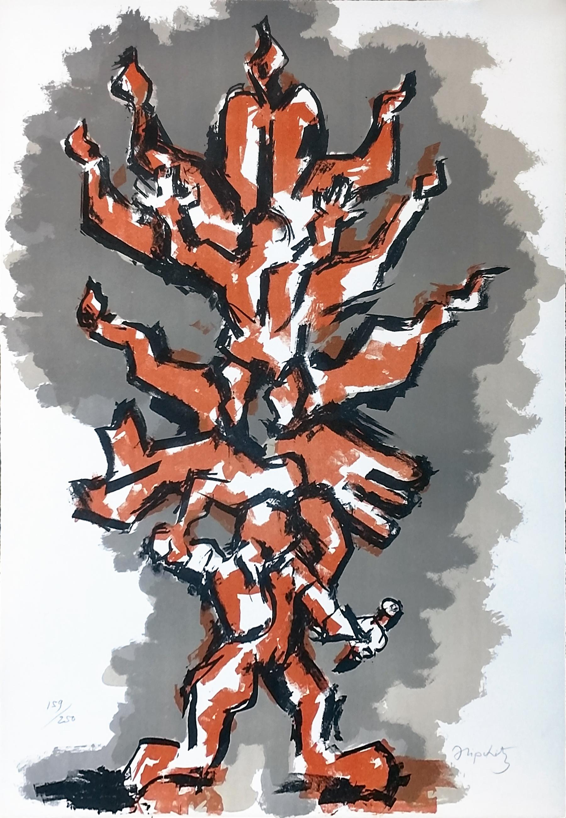 TREE OF LIFE PORTFOLIO - Gray Abstract Print by Jacques Lipchitz