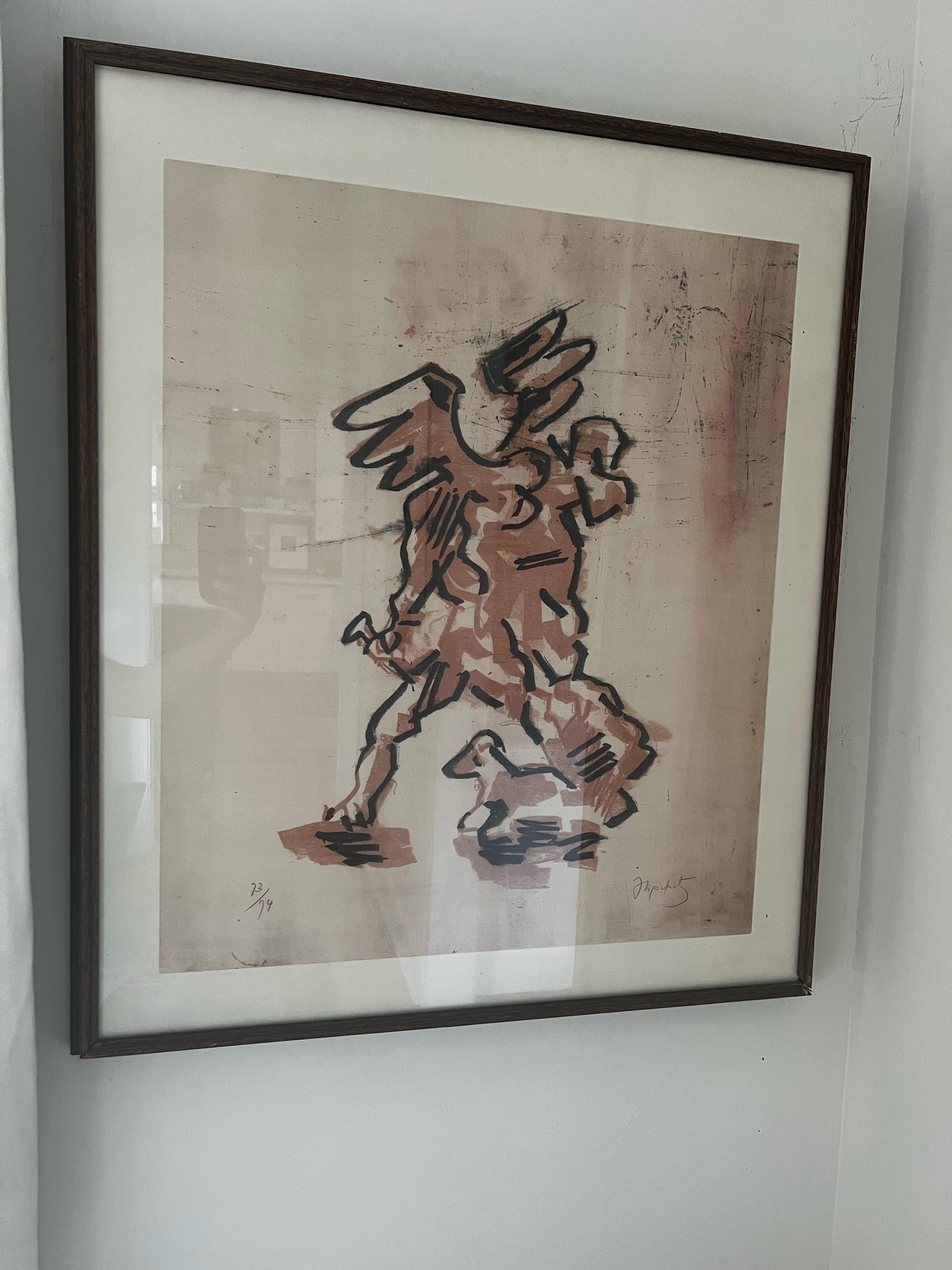 Dipinto a mano Jacques Lipchitz - Sacrificio di Isacco Litografia incorniciata - firmata/numerata in vendita